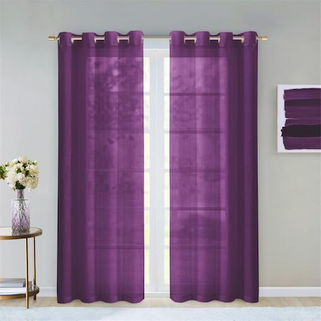 Palacedesigns 84 in. Purple Solid Modern Window Panels - Set of 2 PA3107137